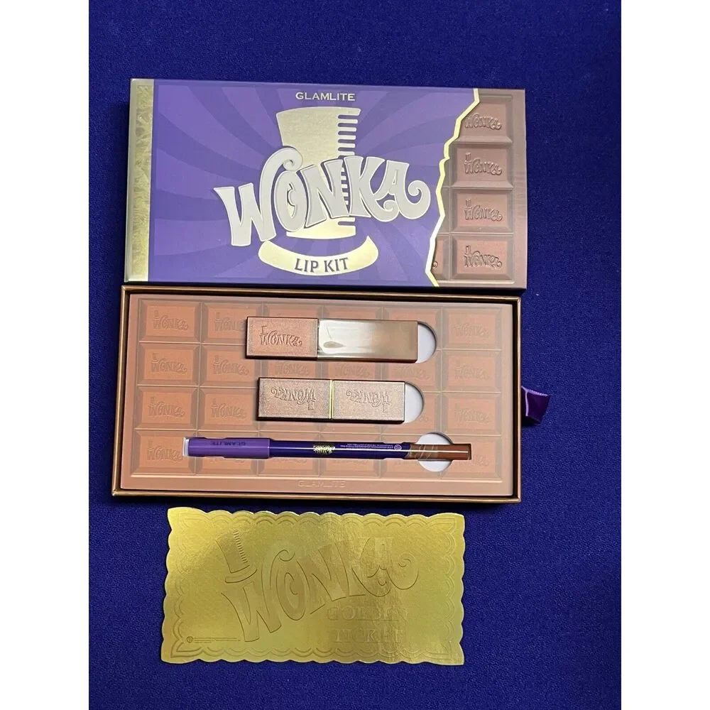 GLAMLITE WILLY WONKA AND THE CHOCOLATE FACTORY LIP KIT LIPSTICK GLOSS LINER NEW